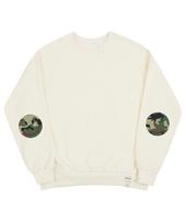 Graver [Unisex] Elbow Camo Dot Smile Sweatshirt_Cream Cream/M