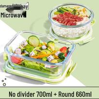 Microwaveable Glass Bento Box with Dividers