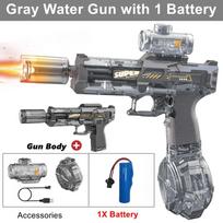 Electric Water Blaster Gun Children Automatic Water Pistol WaterGun with Led Light Summer Outdoor Game Party Toy for Adults Kids