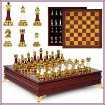 15-Inch Large Chess Set - Weighted Zinc Alloy & Acrylic Pieces with Wooden Board, Premium Game for Home, Office, Family Night & Gifts United States