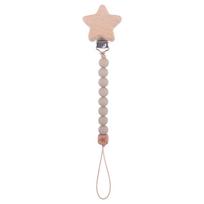 Beech Wood Food Grade Wooden Silicone Lanyard Molar Chain Baby Pacifier Chain Pacifier Clips Chains pilka