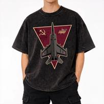 Mig-25 Foxbat Fighter Jet? T Shirts Hip Hop Washed Short Sleeve Oversize T-Shirts  Vintage Men Women Streetwear Summer Tees S įvairiaspalvis