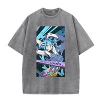 Jolyne Cujoh JoJos Bizarre Adventure Clothing Men Women Manga Tshirts Vintage Washed T Shirt Casual Cotton Tee Harajuku Tshirt S įvairiaspalvis