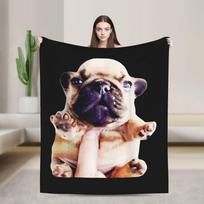 I Am Pibble Wash My Belly Pibble Meme Funny Dog Brainrot Soft Warm Blankets Plush Throw Blanket Flannel Bedspread Bed Cover Size: 75*100cm, Weight: 230 GSM