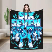 67 Six Seven 6-7 Funny Italian Brainrot Printed Blanket For Men Women Warm Cozy Fluffy Throw Blankets for Couch Multiple Sizes Size: 75*100cm, Weight: 230 GSM