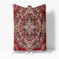 Embroidered Bed Blanket Luxurious Silk Velvet Throw Blanket Sofa Decorative Cushion Cover Home Textile Size: 75*100cm, Weight: 230 GSM