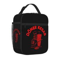 Funny Doner Kebab Print Thermal Lunch Bag Portable Insulated Lunch Bento Box for Women Men Work Travel Picnic Food Storage Bags One Size