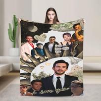 Jonathan Bailey Actor Knitted Blanket Fuzzy Throw Blankets Bedroom Sofa Printed Soft Warm Bedspread Size: 75*100cm, Weight: 230 GSM