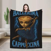 Funny Italian Brain Rot Italian Brainrot Halloween Blanket Cover Fuzzy Throw Blankets Home Couch Portable Soft Warm Bedsprea Size: 75*100cm, Weight: 230 GSM