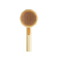 Custom Self-Cleaning Pet Hair Remover Comb Pumpkin Dog/Cat Bath Slicker High Shedding Massage Plastic Grooming Brush (as the picture,19.5*8.4 cm)
