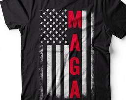 MAGA Flag T-Shirt: Donald Trump 2024 Election, USA Tee L