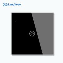 LangYeao for Tuya Smart Life Eu/UK Standard Wifi Wireless Smart Switch Touch Glass Panel 1/2/3/4 Gang Wall Smart Switch 86*86mm&EU/UK Standard
