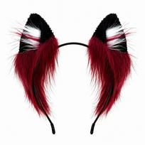 Lightweight Faux Fur Headwear Soft Plush Halloween Hair Hoop Wolf Ears Headband  Trendy Girls tamsiai raudona spalva