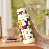 Aishida Dream Offshore 560ml Titanium Lined Insulated Tea Infuser Mug with Straw