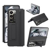 For Samsung Galaxy Z Fold 6 5 4 Case Skin Friendly Matte Leather Bracket Folding Hinge with  Shockproof Back Cover For Samsung Z Fold 6 juoda
