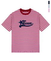 Graver [Unisex] Of Team Striped Short Sleeve T-Shirt_3Color Sky Blue/M