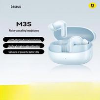 Baseus M3s Hi-Res Active Noise Cancelling Bluetooth Earbuds mėlyna