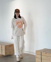 Overgrow Camping Easy Semi-Oversized T-Shirt [Light Beige] Light Beige/L