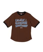 Sway Glow [Giza Cotton Fabric] Lettering Ringer T-Shirt_Brown Brown/S