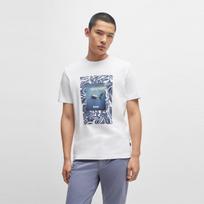 Boss Ocean Artwork T-Shirt Regular Fit 50516012_100 White/Xl