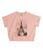 Pipilapin Fifi Eiffel Tower Travel Short Sleeve T-Shirt/Fs7Wm33W Pink Free