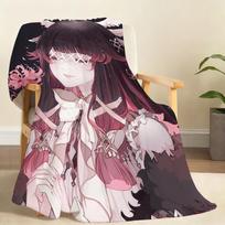 Hot Game G-Genshin Impact C-ColumbinaS Blanket For Soft Throw Blanket for Picnic Bed Sofa Home Bedroom Cozy Warm Comfortable Size: 75*100cm, Weight: 230 GSM