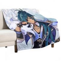 Kaeya - Genshin Impact Throw Blanket Heavy Blanket Flannel Fabric Blanket Fluffy Size: 75*100cm, Weight: 230 GSM