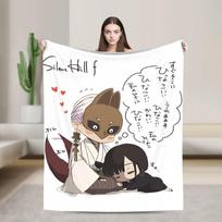 Pyramid Head Silent Hill 2 Collage Flannel Blanket Spring Super Warm Throw Blanket for Students Outdoor Bedspread Sofa Bed Cover Size: 75*100cm, Weight: 230 GSM