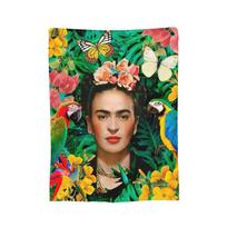 F-Frida K-Kahlo Design Blanket Cover Flannel Throw Blanket Summer Air Conditioning Decoration Soft Warm Bedsprea, Size: 75*100cm, Weight: 230 GSM