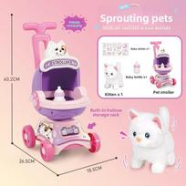 Childrens Plush Bunny Toy With Electric Push Cart For Babies And Toddlers Style 25 white