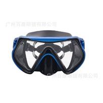 Adult Full Face Snorkel Mask With Tempered Glass Lens Silicone Frame Unisex Swimming Goggles Scuba Diving Blue