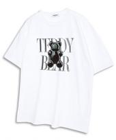 Under Off Oversized Crew Neck Chrome Teddy Bear Logo Short Sleeve T-Shirt White White/S