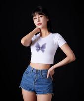 Astral Projection Mariposa Supima Spandex Crop Top_White S