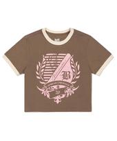 Brown Bless W Emblem Ringer Tee - Brown Brown/M