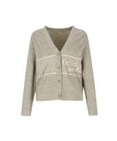 Sup Lettering Jacquard Cardigan (Sa3Gd3C) Beige(25)/Fff