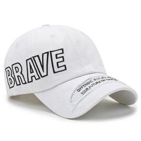NORTHWOOD Brave Letter Snapback Baseball Cap for Men Women Hip Hip Dad Hat Cotton Kpop Trucker Cap 56-60 cm balta