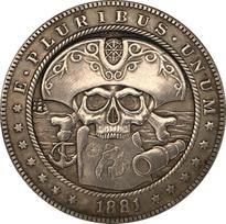 1881 JAV JUNGTINĖS AMERIKOS VALSTIJOS Kaukolės atminimo kolekcionuojami suvenyrai Sidabrinės monetos