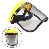 Multifunctional Garden Grass Trimmer Safety Helmet Hat With Full Face Mesh Protective Mask For Brush Cutter Forestry Protection geltona