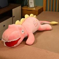 1 vnt. 85 cm Kawaii gulintis dinozauras pliušiniai žaislai animacinis Tyrannosaurus mielas iškamšytas žaislas lėlės vaikams berniukams gimtadienio dovana 85CM rožinė