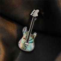 Rinhoo Vintažinis Imituotos Kriauklės Gitara Smuikas Sagė Moterims Prabangus Pankroko Kalnų Krištolas Muzikos Instrumentas Emalis Ženkliukas Papuošalai