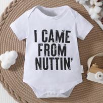 1-18 Months Infant Baby Cotton Onesie  I Came From Nuttin  Print Short Sleeve Romper Jumpsuit 1-3M