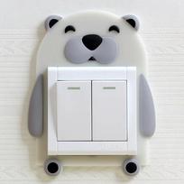 Children's Room Switch Protection Cover Double Switch Protection Cover Luminous Switch Wall Stickers Living Room Bedroom Cartoon 8.5x8.5cm gray