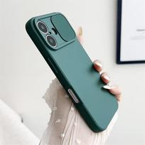 Slenkiojantis kameros objektyvo apsauginis dėklas iPhone 16 15 14 Plus 13 12 11 Pro X XS XR Max 8 7, atsparus smūgiams buferis, minkštas silikoninis dangtelis For iPhone 13 Mini