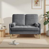Dvivietė sofa, šviesiai pilka, medinės kojos, 140 cm, 1 vnt