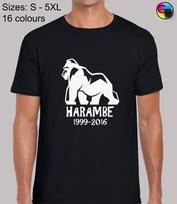 Harambe Silhouette Fun Meme Gorilla Novelty Regular Fit T-Shirt for Men S