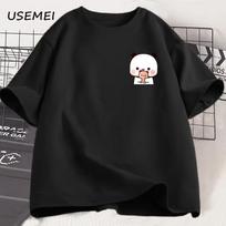 Panda Bear Bubu Dudu and Their Babies T Shirt Fashion Funny Couple T-shirt Women Men Fashion Casual Short Sleeve Tees Clothing S