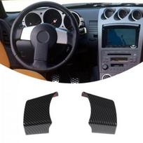 ABS Carbon Fiber Steering Wheel Button Trim For Nissan 350Z Z33 Enthusiast 03-06