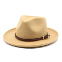 Wool Top Hat Men'S And Women'S Jazz Hat Flat-Brimmed Big Eave Hat Tweed Wool Hat M（56-58cm） kupranugaris