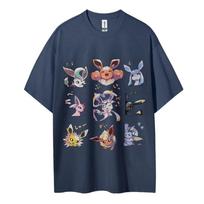 New Pokemon Pikachu Printed Shortsleeved Tshirts for Men Women Adults and Children Pure Cotton Roundneck Loose Top 4XL