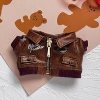 Clothes Onlyfor labubu Brown Retro Flying Jacket Fashion Doll Clothes Trendy Outfit Accessories Fashion Clothes Set Kid Gift black